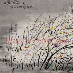 2005年 吴冠中《蝶恋花》国画花鸟写意作品图片赏析