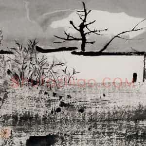 2005年 吴冠中《百草园》国画花鸟写意作品图片赏析