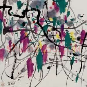 2006年 吴冠中《紫藤》国画花鸟写意作品图片赏析