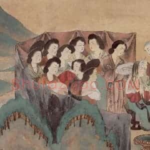 1955年 刘凌沧《剃度图》国画人物作品图片赏析