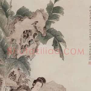 1978年 刘凌沧《琴阮合奏》国画人物作品图片赏析