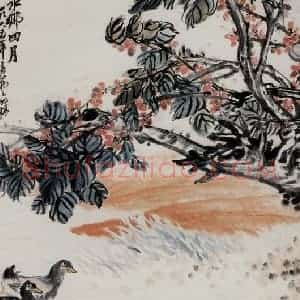 1965年 吴茀之《水乡四月》国画花鸟作品图片赏析
