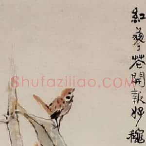 1972年 吴茀之《红蓼花开报好秋》国画花鸟作品图片赏析