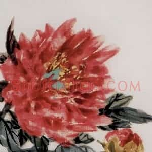 吴茀之《芍药图》国画花鸟作品图片赏析