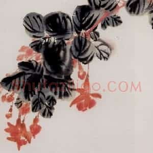 吴茀之《海棠花》国画花鸟作品图片赏析