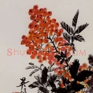 吴茀之《天竺图》国画花鸟作品图片赏析
