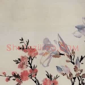 1959年 吴茀之《三春》国画花鸟作品图片赏析