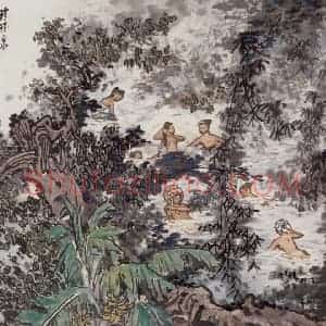 1962年 宗其香《珍珠泉》国画综合作品图片赏析