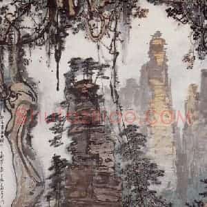 1983年 宗其香《武陵幽境》国画山水作品图片赏析