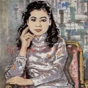 1985年 宗其香《艺君像》国画人物作品图片赏析