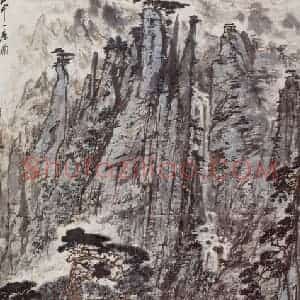 1988年 宗其香《山中一夜雨》国画山水作品图片赏析