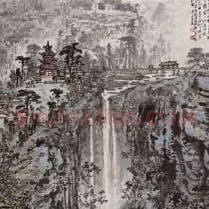 1989年 宗其香《龙胜三江》国画山水作品图片赏析