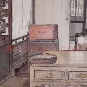 1956年 宗其香《鲁迅故居》国画综合作品图片赏析