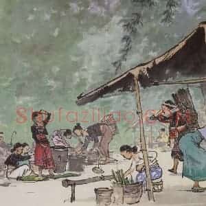 1959年 宗其香《姐勒寨赶街》国画综合作品图片赏析