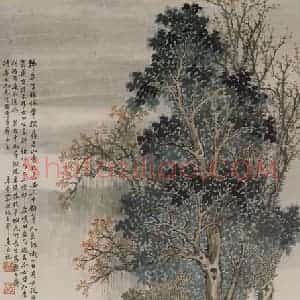 容祖椿《韩康买药图轴》国画人物工笔作品图片赏析