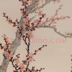 邓白《梅花图轴》国画花鸟工笔作品图片赏析