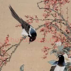 邓白《花鸟图轴》国画花鸟工笔作品图片赏析