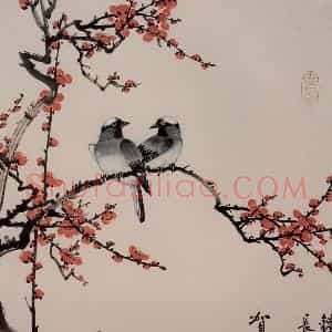 邓白《花鸟图轴》国画花鸟写意作品图片赏析