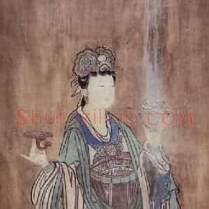 邓白《临永乐宫三清殿壁画图轴》国画人物工笔作品图片赏析