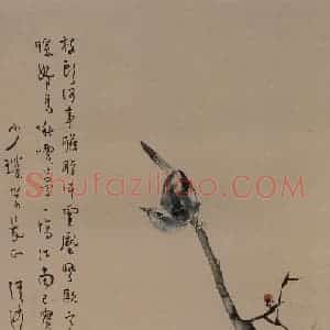 麦语诗《花鸟图轴》国画花鸟写意作品图片赏析