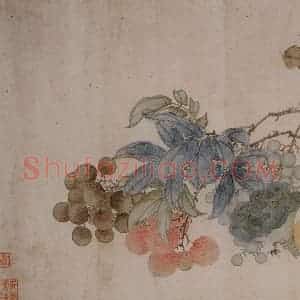 张嘉谟《花卉蔬果图册页》国画花鸟写意作品图片赏析