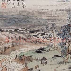1957年 陆俨少《杜甫诗意册》国画山水作品图片赏析