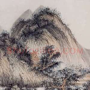 约1939年 陆俨少《拟古册》国画山水作品图片赏析