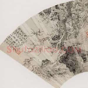 1957年 陆俨少《礼佛图》国画山水作品图片赏析