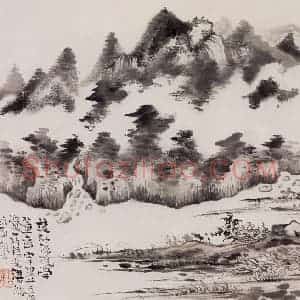 约1939年 陆俨少《拟古册》国画山水作品图片赏析