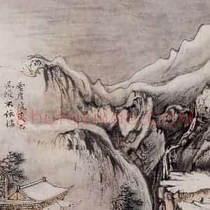 1959年 陆俨少《杜甫诗意图百开册》国画山水作品图片赏析