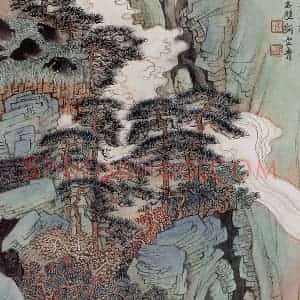 1959年 陆俨少《杜甫诗意图百开册》国画山水作品图片赏析