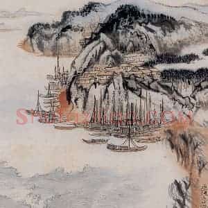 1962年 陆俨少《杜甫诗意图百开册》国画山水作品图片赏析