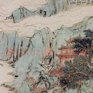 1962年 陆俨少《杜甫诗意图百开册》国画山水作品图片赏析