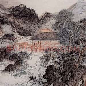 20世纪60年代 陆俨少《璇闺四序图咏 水龙吟·夏》国画山水作品图片赏析