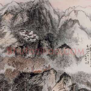 约20世纪60年代 陆俨少《红心背篓》国画综合作品图片赏析