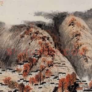 约20世纪60年代 陆俨少《秋色烂漫》国画综合作品图片赏析
