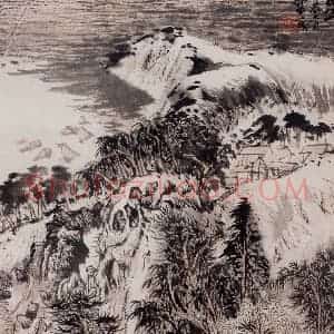 1964年 陆俨少《出工》国画综合作品图片赏析