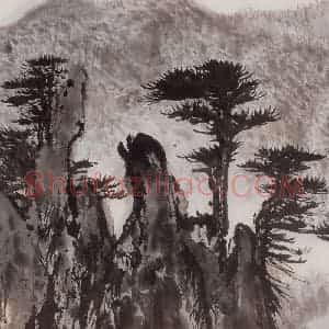1965年 陆俨少《河山小景册》国画山水作品图片赏析