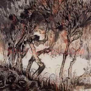1965年 陆俨少《河山小景册》国画山水作品图片赏析