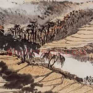 1965年 陆俨少《河山小景册》国画山水作品图片赏析