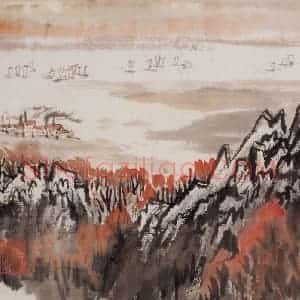 1965年 陆俨少《河山小景册》国画山水作品图片赏析