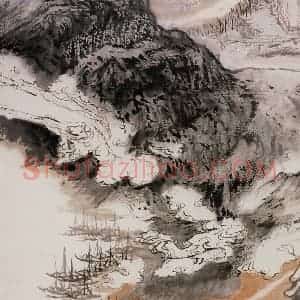 20世纪60年代 陆俨少《杜甫诗意图百开册》国画山水作品图片赏析