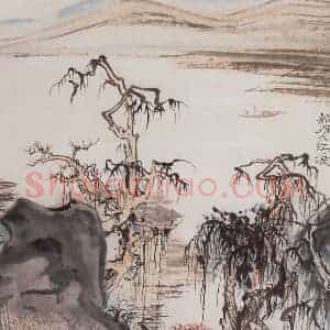 20世纪60年代 陆俨少《杜甫诗意图百开册》国画山水作品图片赏析