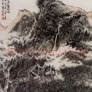 1974年 陆俨少《万壑松风》国画山水作品图片赏析