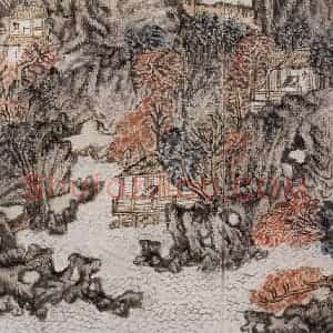 1966年 陆俨少《山水册》国画山水作品图片赏析