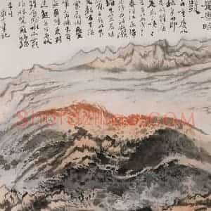 约20世纪60年代 陆俨少《瞿塘晓发》国画山水作品图片赏析