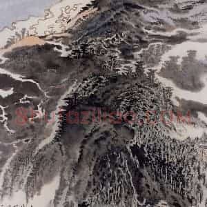 1978年 陆俨少《井冈春色》国画山水作品图片赏析