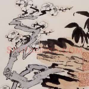 1980年 陆俨少《好景和风》国画花鸟作品图片赏析