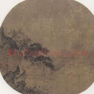 宋代《松涧双鹤图》国画山水作品图片赏析