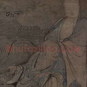 宋代 周季常《五百罗汉图：渡水罗汉》国画综合作品图片赏析